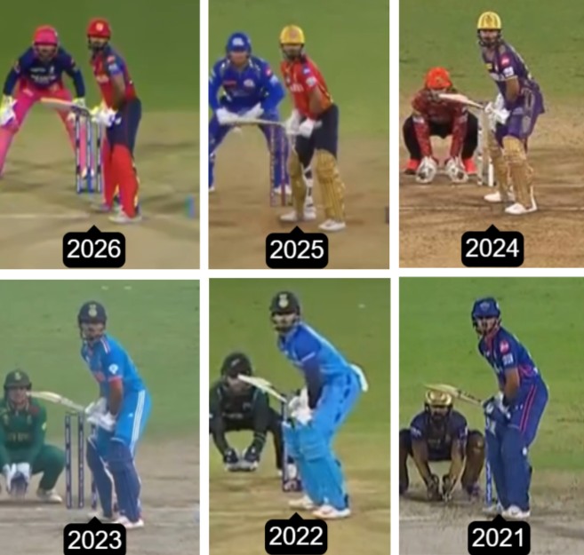 Shreyas Iyer’s batting stance vs spin over the years